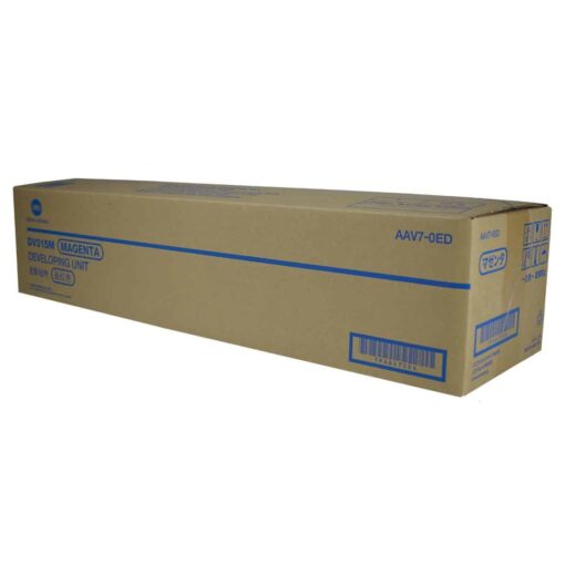 Unitate de dezvoltare DV135M Magenta, ambalaj de carton, compatibilă cu imprimantele de birou, produs de brandul specificat.