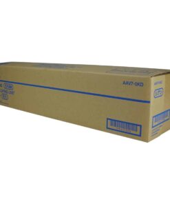 Unitate de dezvoltare cyan AAV7-0KD, ambalaj de carton, compatibilă cu imprimantele specifice, produs de marca Konica Minolta.